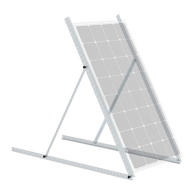 Anodized Photovoltaic Bracket Silver Solar Panel Flat Roof Mounting Kit