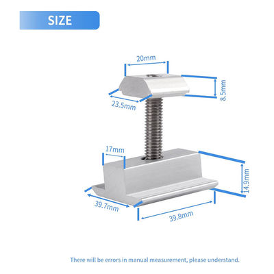 Modern Solar Panel Mid Clamp Clip Silver Solar Panel Fixtures