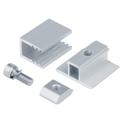 PV Solar Panel Rail Clamps Aluminum solar panel fixing clip Silver